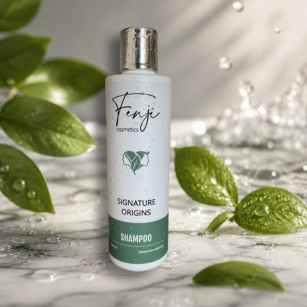 bottle - signature origins shampoo - sfeer